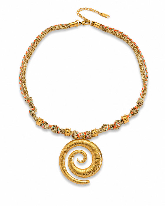 Side view of Solara Vacation Charm Braided Necklace by Zodiglow