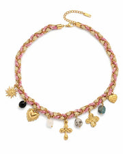 Styled view of Solara Vacation Charm Braided Necklace by Zodiglow
