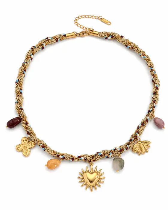 Additional view 8 of Solara Vacation Charm Braided Necklace by Zodiglow