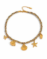Additional view 9 of Solara Vacation Charm Braided Necklace by Zodiglow