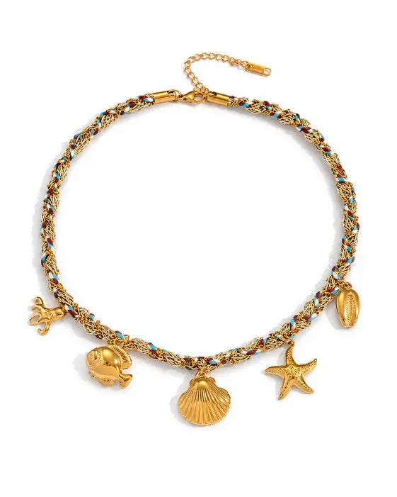Additional view 9 of Solara Vacation Charm Braided Necklace by Zodiglow