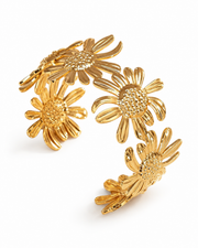 Detail view of Sculpted Bloom Cuff Bracelet by Zodiglow