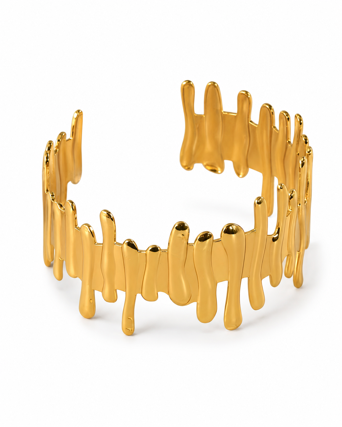 Side view of Sculpted Geo Cuff Bracelet by Zodiglow