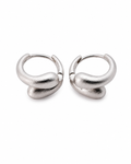 Front view of Sculpted Loop Huggie Hoops by Zodiglow