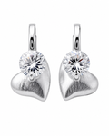 Front view of Selene Heart Drop Earrings by Zodiglow