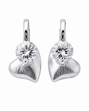 Front view of Selene Heart Drop Earrings by Zodiglow