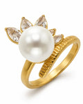 Front view of Seraphine Pearl Sculptural Ring Collection by Zodiglow
