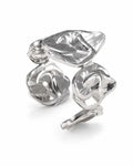 Front view of Silver Floral Adjustable Ring by Zodiglow
