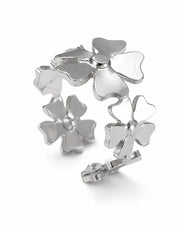 Additional view 7 of Silver Floral Adjustable Ring by Zodiglow