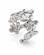 Additional view 8 of Silver Floral Adjustable Ring by Zodiglow