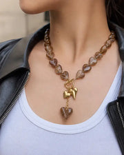 Alternate view of Smoky Heart Cascade Necklace by Zodiglow