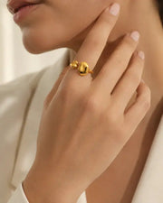 Alternate view of Sola Pebble Gold Open Ring by Zodiglow