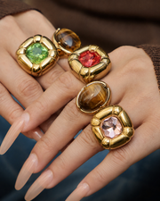 Detail view of Aurelia Dome Stone Statement Ring by Zodiglow