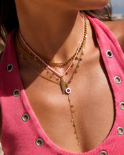 Alternate view of Solana Fish Charm Beaded Choker by Zodiglow