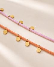 Detail view of Solana Fish Charm Beaded Choker by Zodiglow
