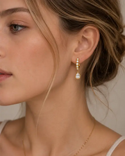 Alternate view of Solara Drop Hoop Earrings by Zodiglow