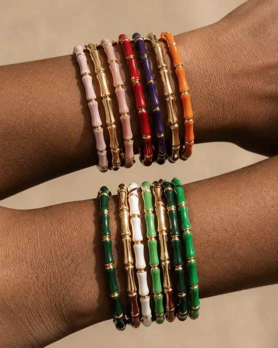 Alternate view of Solea Enamel Bamboo Stretch Bracelet by Zodiglow