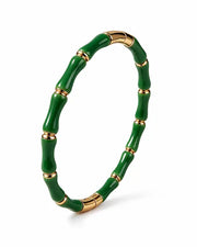 Close-up view of Solea Enamel Bamboo Stretch Bracelet by Zodiglow