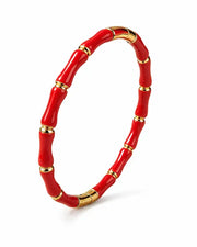 Side view of Solea Enamel Bamboo Stretch Bracelet by Zodiglow
