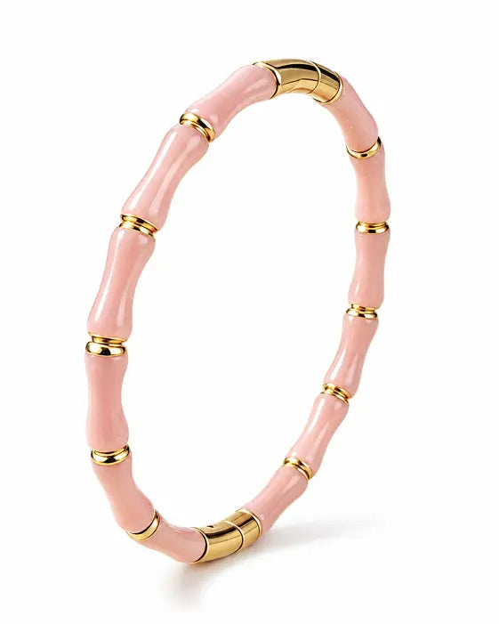 Additional view 7 of Solea Enamel Bamboo Stretch Bracelet by Zodiglow