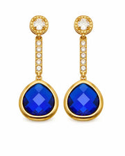 Detail view of Solenne Faceted Drop Earrings by Zodiglow