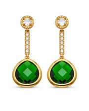 Side view of Solenne Faceted Drop Earrings by Zodiglow