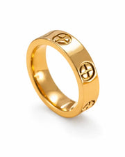 Detail view of Solenne Gold Statement Ring by Zodiglow