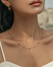 Detail view of Solenne Multicolor Station Necklace by Zodiglow
