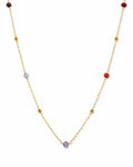 Front view of Solenne Multicolor Station Necklace by Zodiglow