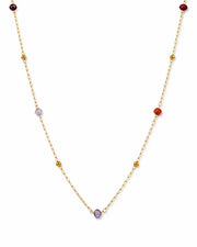 Front view of Solenne Multicolor Station Necklace by Zodiglow