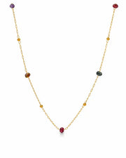 Side view of Solenne Multicolor Station Necklace by Zodiglow