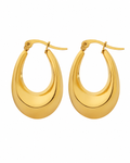Front view of Solenne Sculpted Teardrop Hoop Earrings by Zodiglow