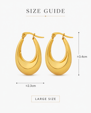 Side view of Solenne Sculpted Teardrop Hoop Earrings by Zodiglow