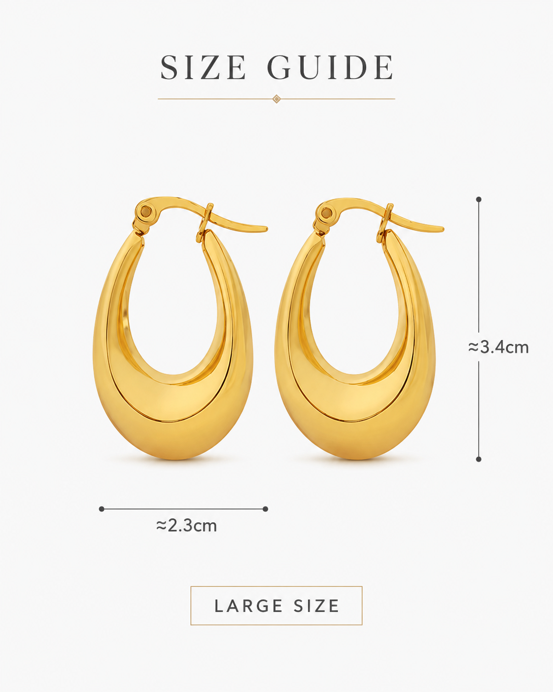 Side view of Solenne Sculpted Teardrop Hoop Earrings by Zodiglow