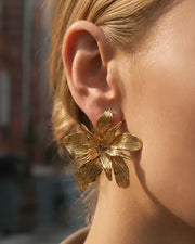 Alternate view of Solenne Sculptural Bloom Statement Earrings by Zodiglow