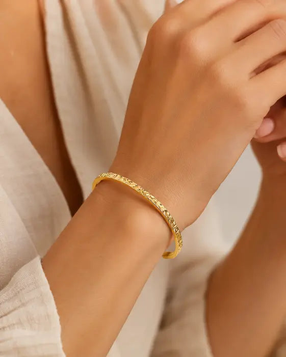 Alternate view of Solstice Hammered Gold Cuff Bracelet by Zodiglow