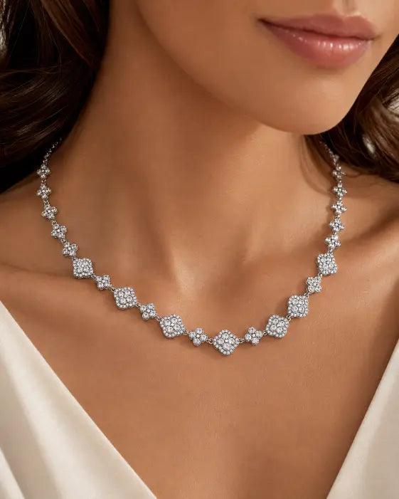 Alternate view of Aurelia Clover Garden Zircon Necklace by Zodiglow