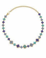 Close-up view of Aurelia Clover Garden Zircon Necklace by Zodiglow