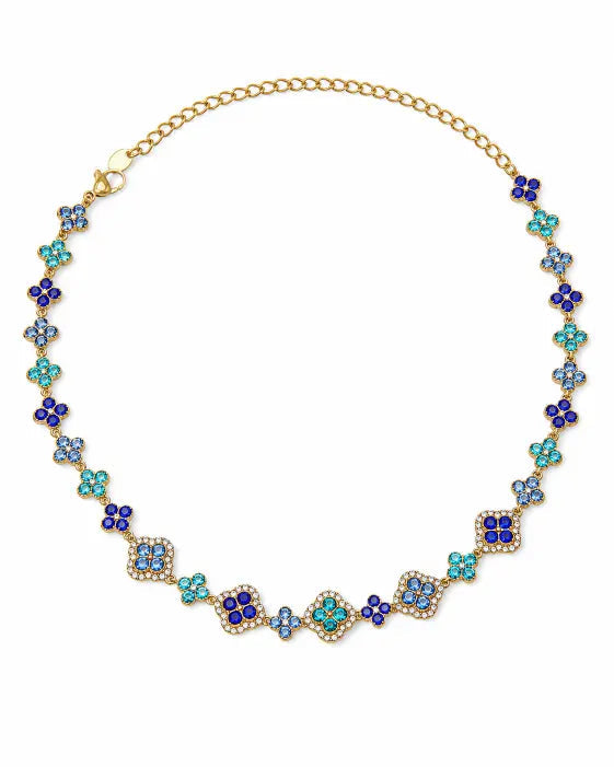 Close-up view of Aurelia Clover Garden Zircon Necklace by Zodiglow