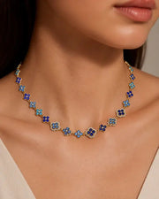 Detail view of Aurelia Clover Garden Zircon Necklace by Zodiglow