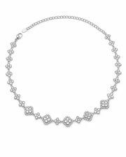 Front view of Aurelia Clover Garden Zircon Necklace by Zodiglow