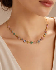 Side view of Aurelia Clover Garden Zircon Necklace by Zodiglow