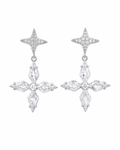 Front view of Starlight Cross Drop Earrings by Zodiglow