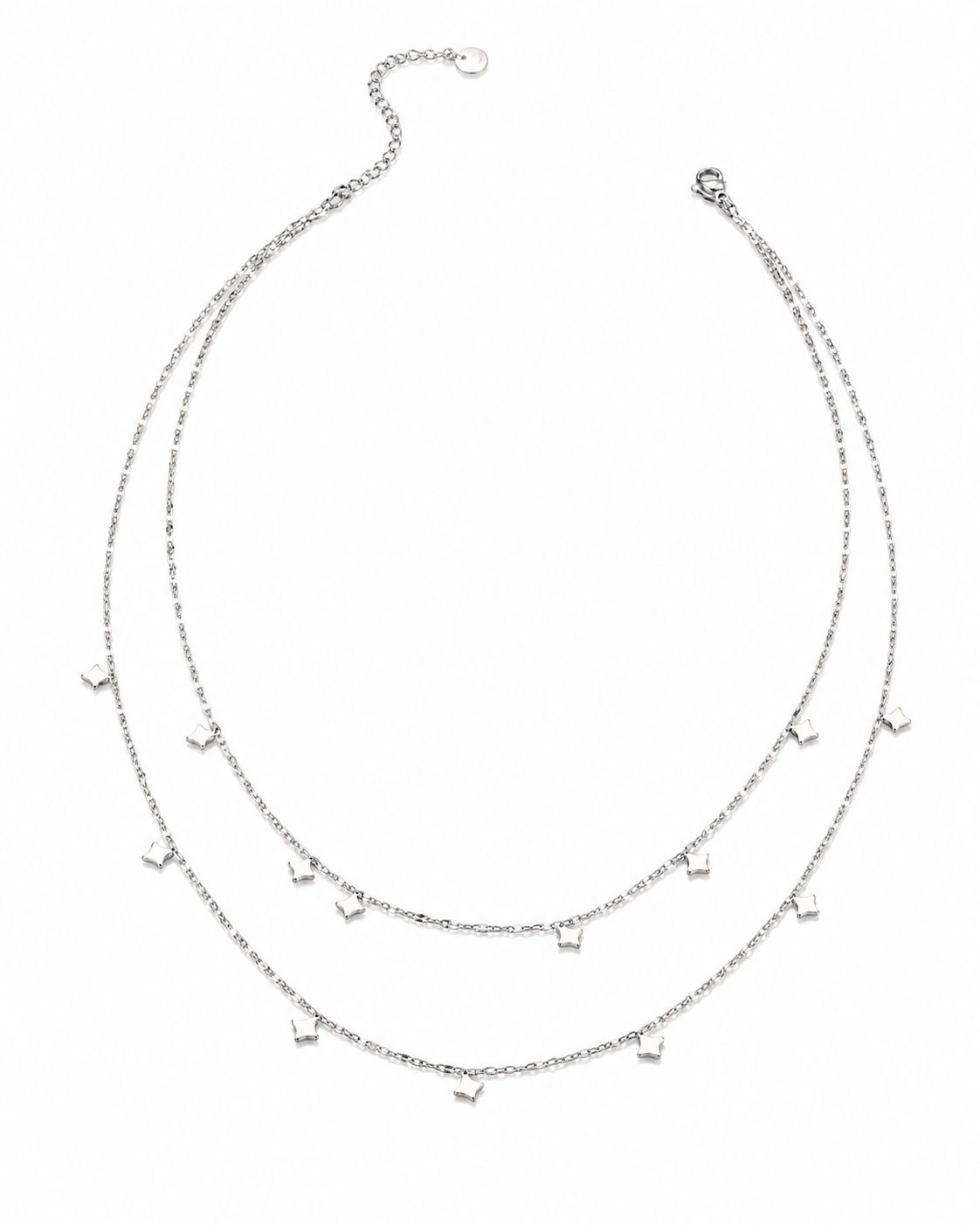 Detail view of Stella Layered Star Necklace by Zodiglow