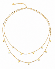 Front view of Stella Layered Star Necklace by Zodiglow