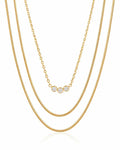Front view of Wishlight Trio Layered Necklace by Zodiglow