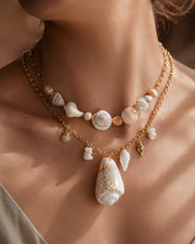 Alternate view of Thalassa Shell Charm Long Necklace by Zodiglow