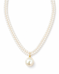 Front view of Twisted Pearl Drop Necklace by Zodiglow