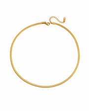 Front view of Vela Gold Herringbone Choker by Zodiglow