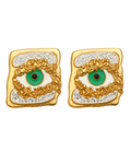 Front view of Verde Eye Statement Earrings by Zodiglow